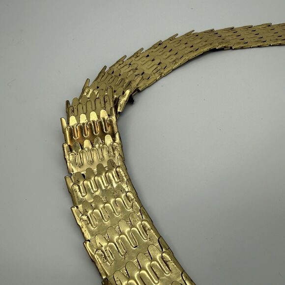 Vintage Unbranded 90s Elastic Gold Tone Belt Costume Metal - Picture 4 of 11
